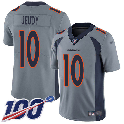 Nike Broncos #10 Jerry Jeudy Gray Youth Stitched NFL Limited Inverted Legend 100th Season Jersey